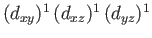 $(d_{xy})^1 \, (d_{xz})^1 \, (d_{yz})^1$