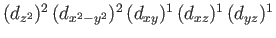 $(d_{z^2})^2 \, (d_{x^2-y^2})^2 \, (d_{xy})^1 \,
(d_{xz})^1 \, (d_{yz})^1$