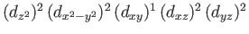 $(d_{z^2})^2 \, (d_{x^2-y^2})^2 \, (d_{xy})^1 \,
(d_{xz})^2 \, (d_{yz})^2$