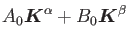 $\displaystyle A_0 {\mbox{\boldmath$K$}}^{\alpha} + B_0 {\mbox{\boldmath$K$}}^{\beta}$